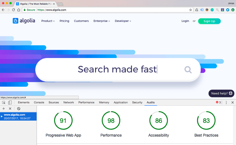 Measuring website performance